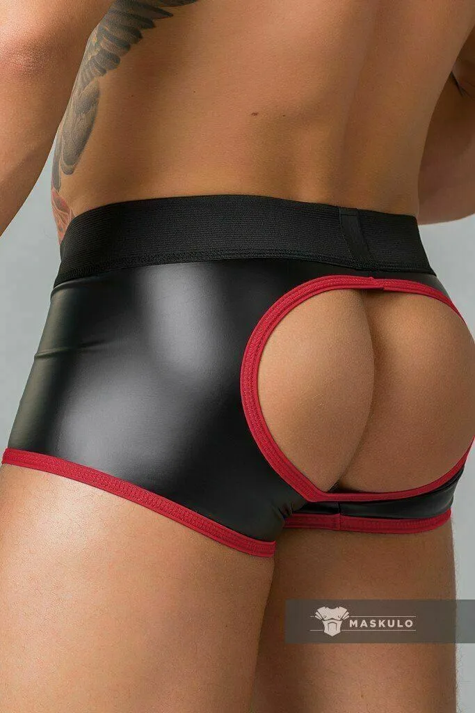 MASKULO Boxer-Jock Combo Bottomless Youngero Mesh Red TR050-10 5