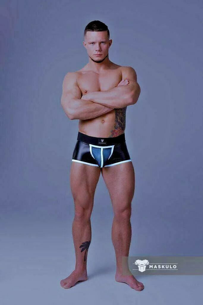 MASKULO Boxer Trunks Backless Youngero Neon White TR050-80 5