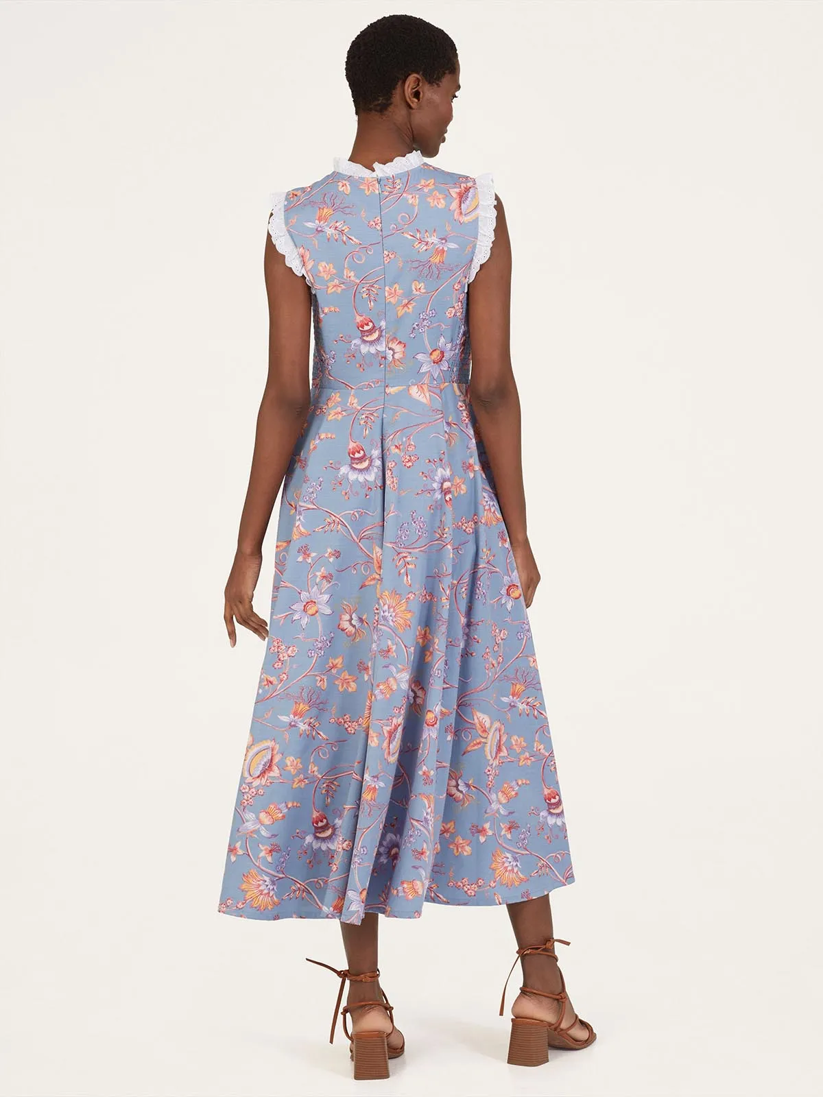 Meadow Tencel™ Floral Dress - Denim Blue