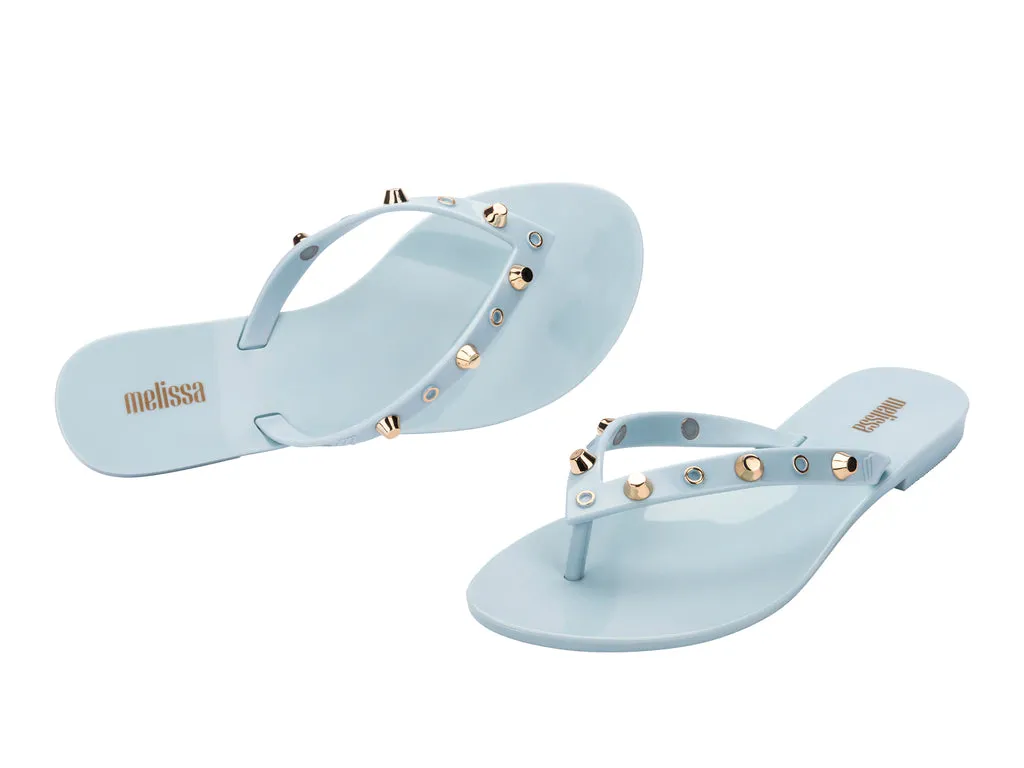 Melissa Harmonic II AD Studded Blue Flat Flip Flops For Women