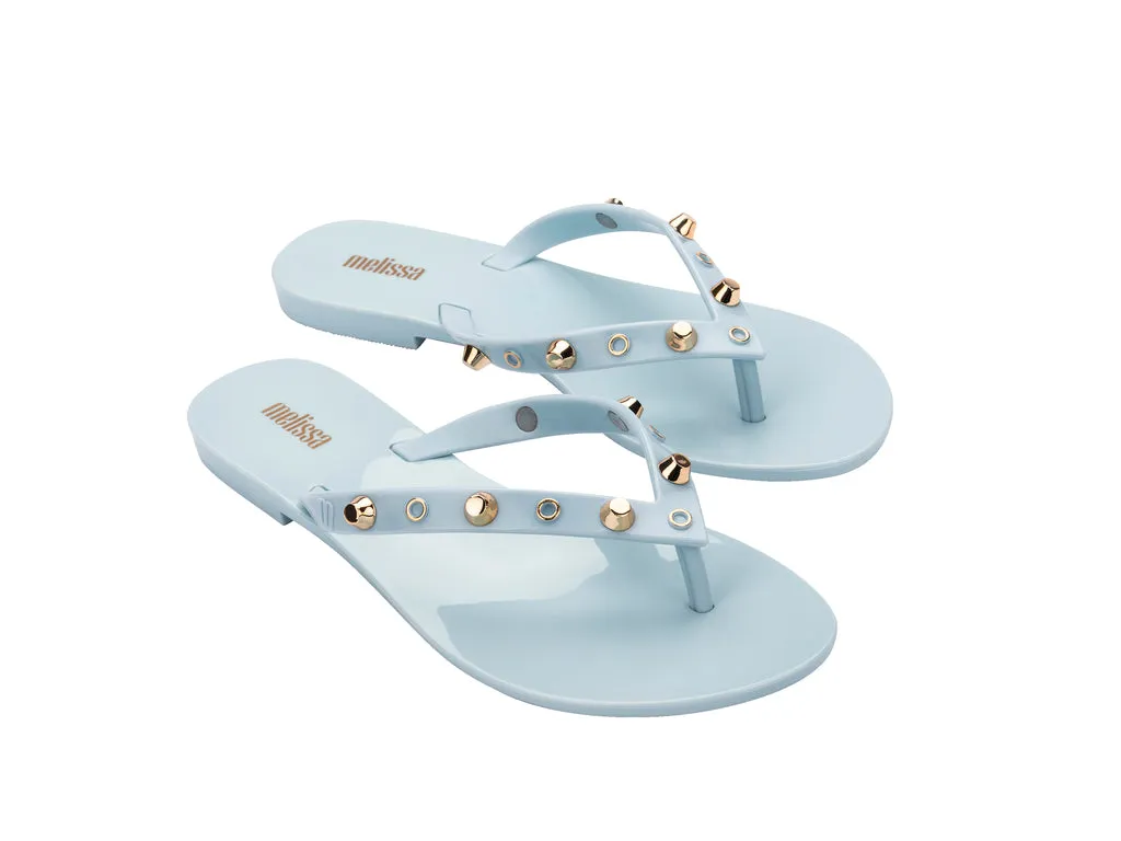 Melissa Harmonic II AD Studded Blue Flat Flip Flops For Women