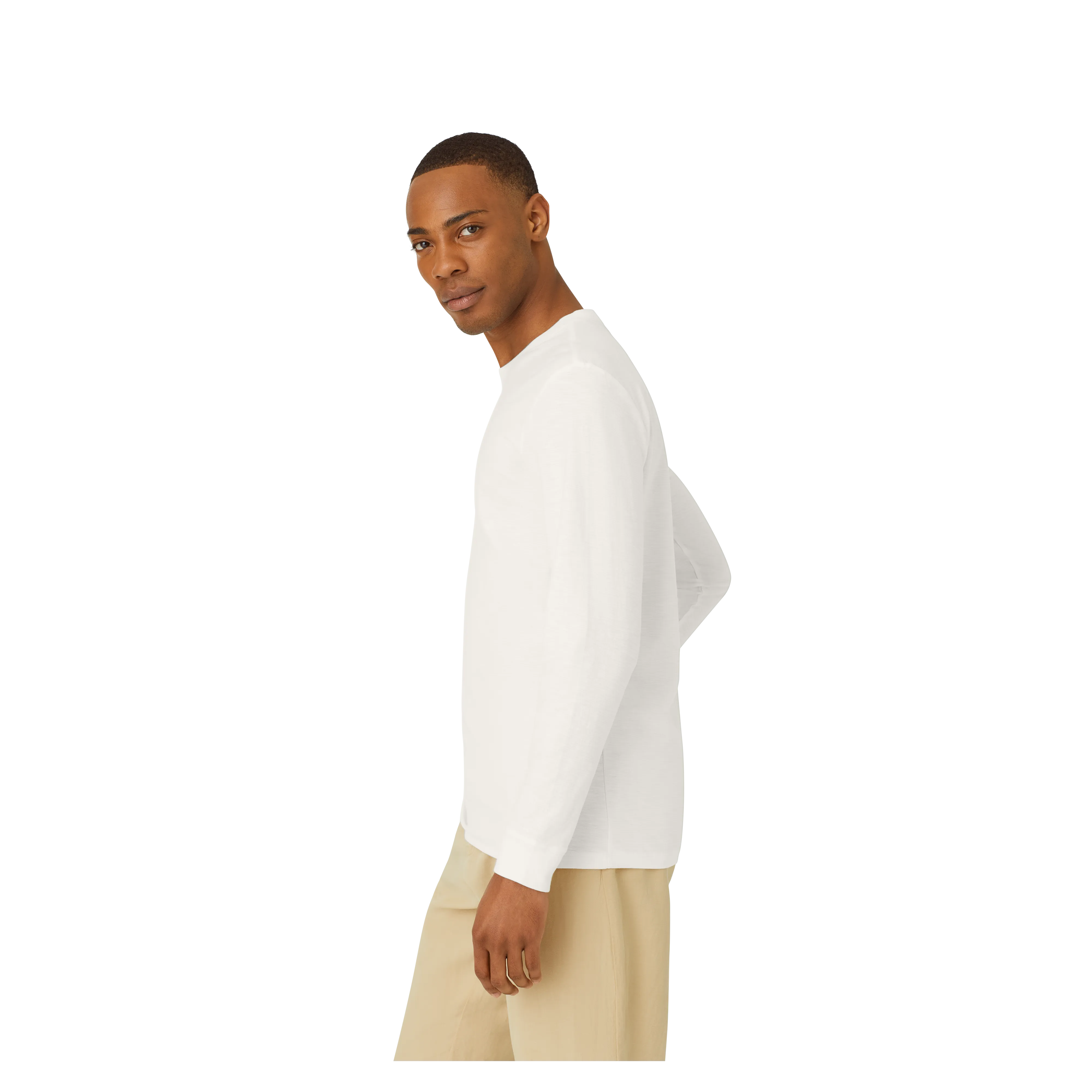 Men's Air Slub Long Sleeve Crew Neck T-Shirt 3-Pack