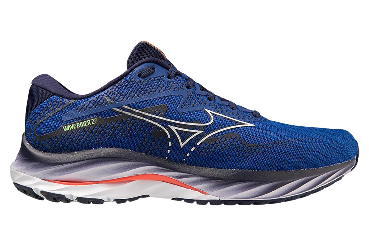 Mizuno Wave Rider 27 D Surf the web/White/Neon flame Mens