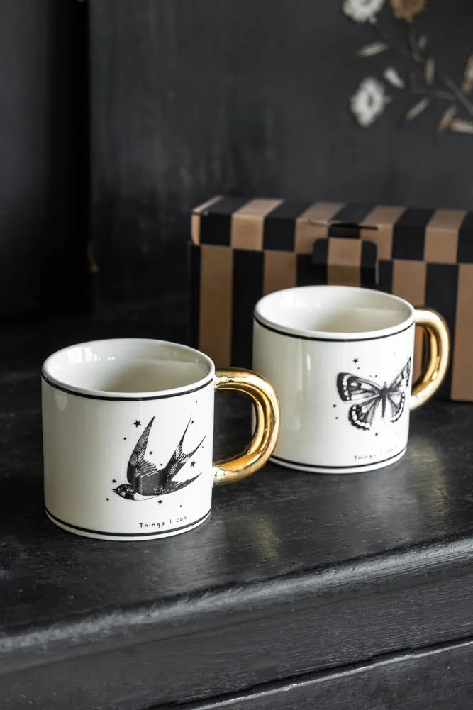 Monochrome Set of 2 Tattoo Mugs