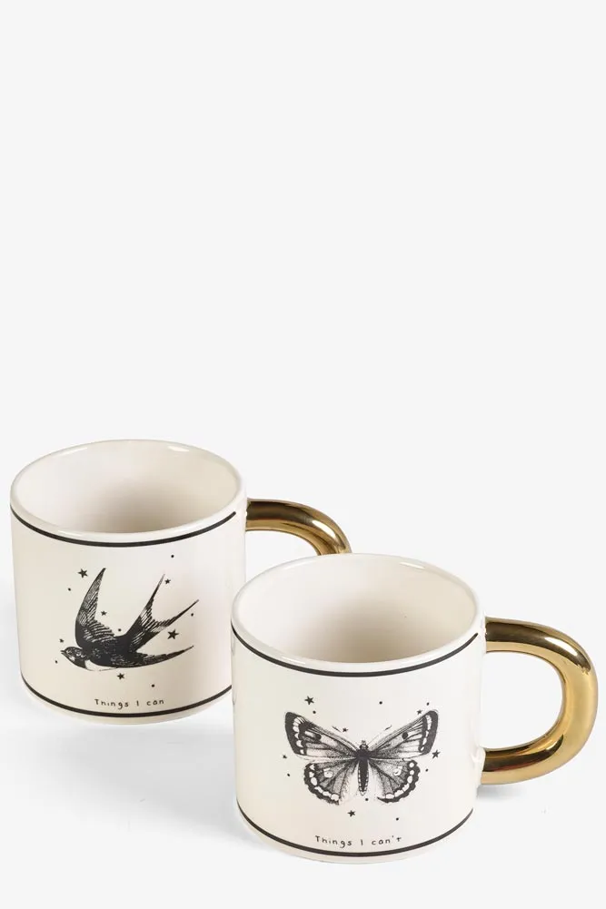 Monochrome Set of 2 Tattoo Mugs