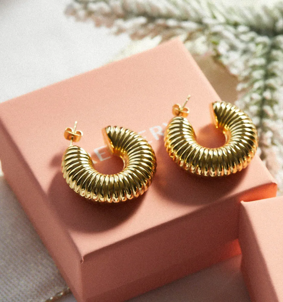 Naomi Chunky Textured Hoops