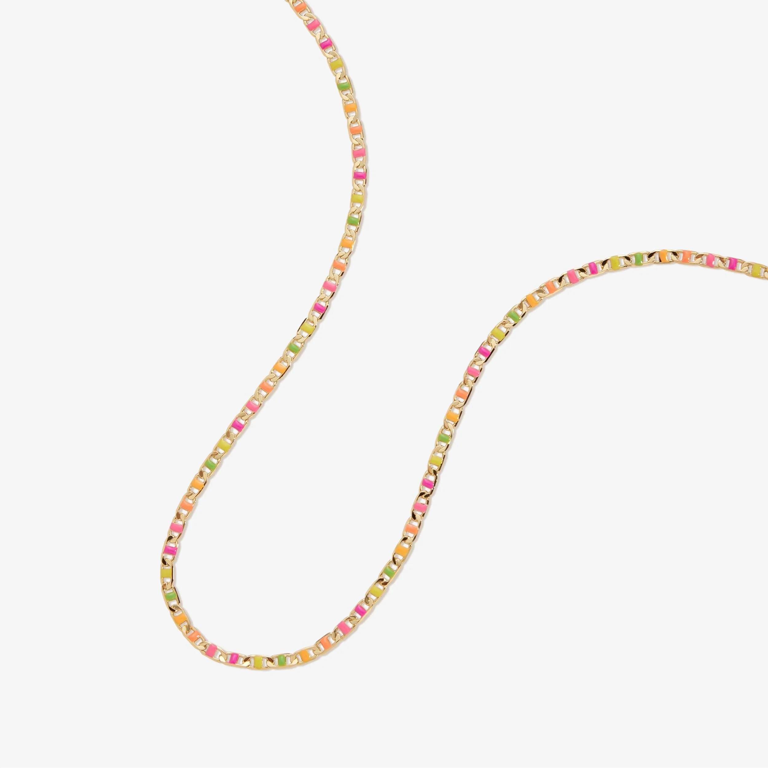 Nauman neon flat chain necklace