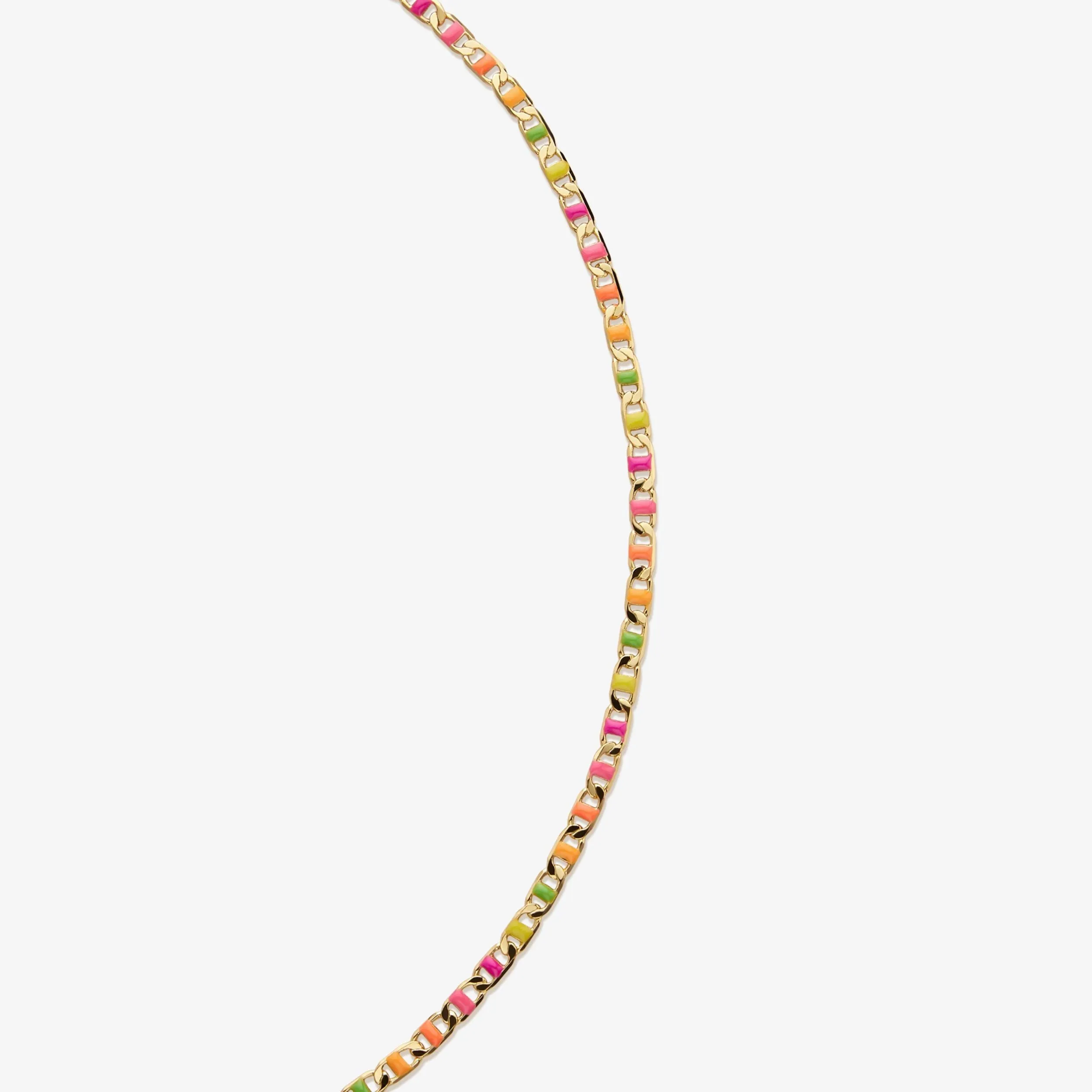 Nauman neon flat chain necklace