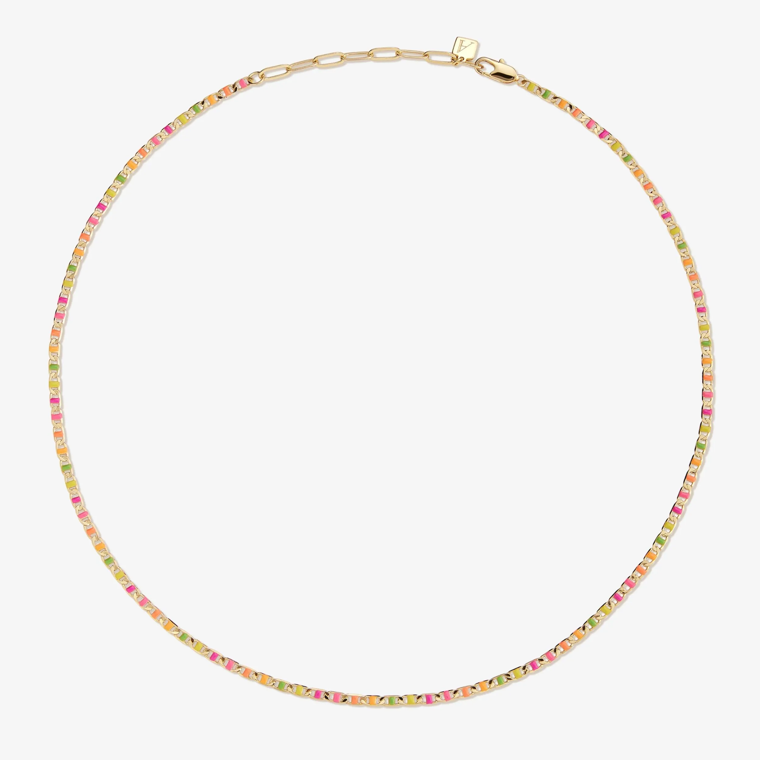 Nauman neon flat chain necklace