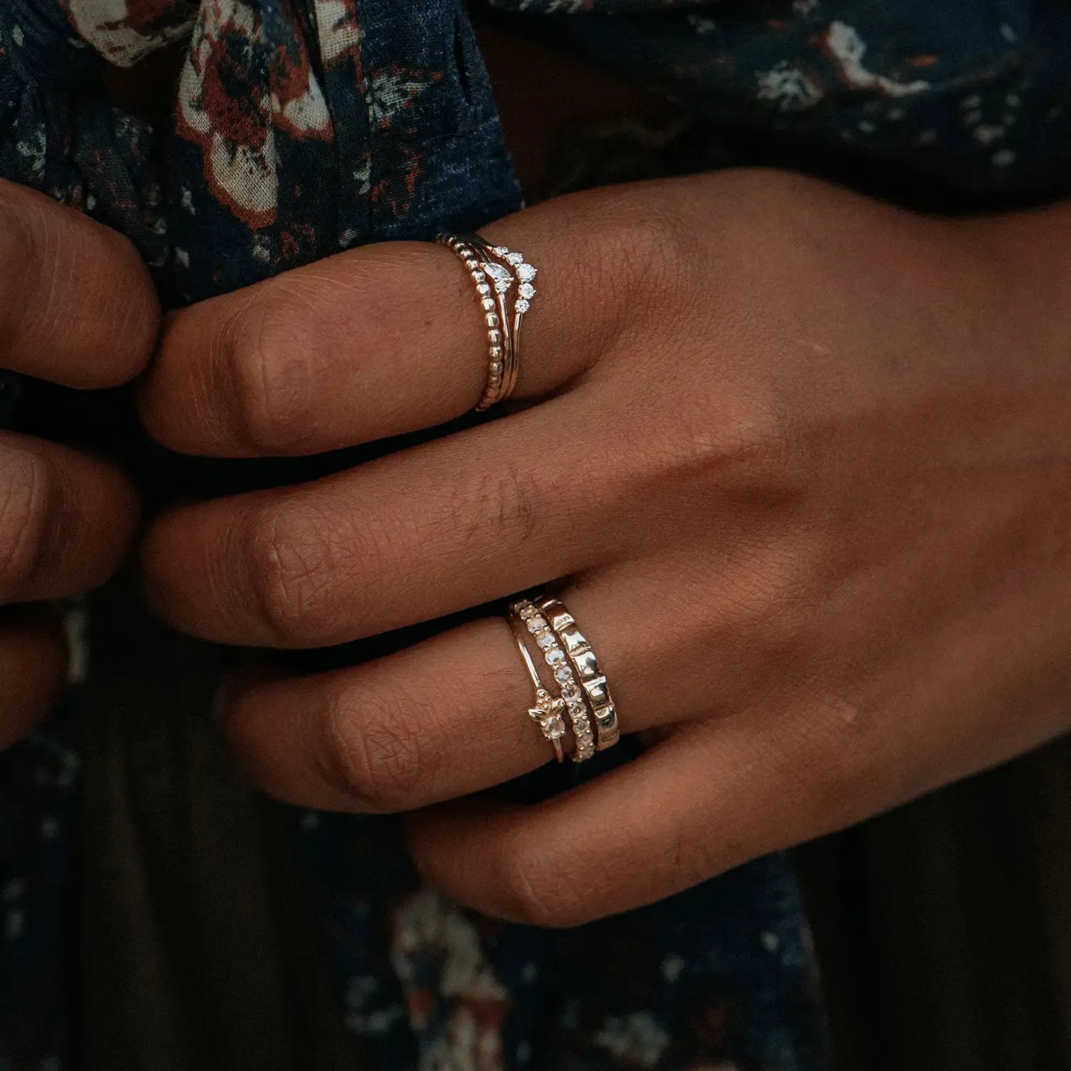 peaks and valleys ring - 10k yellow gold