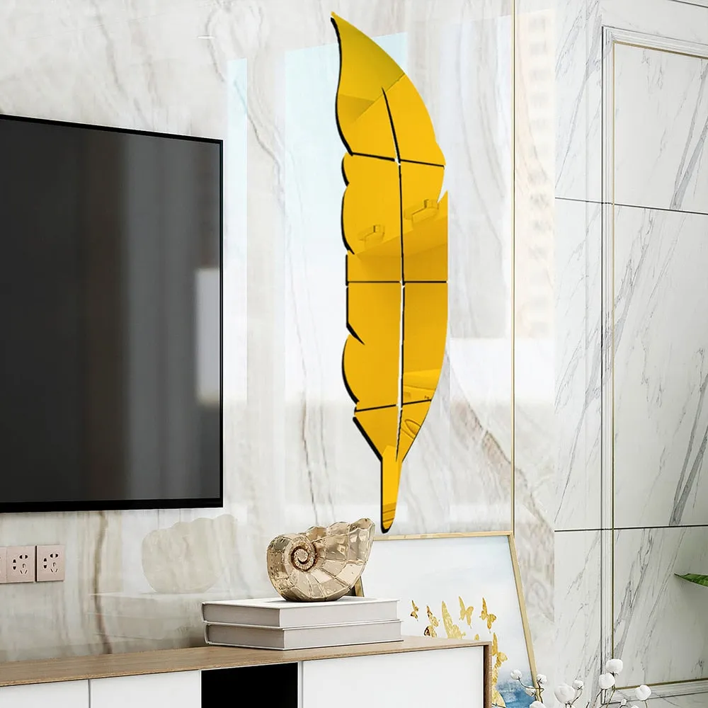 Plume 3D Mirror Wall Sticker