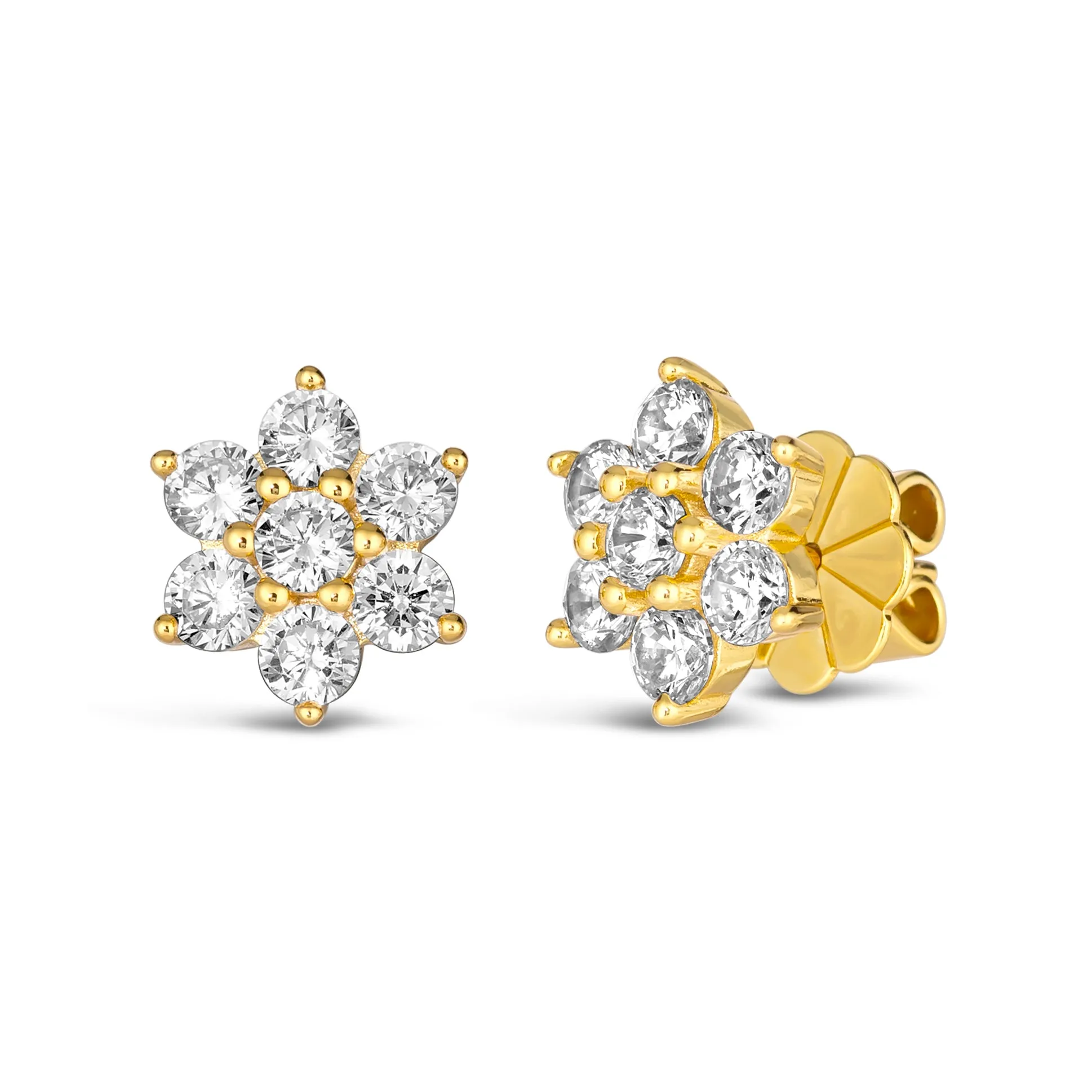 Rosette 1.50tcw Diamond Crystalline Studs