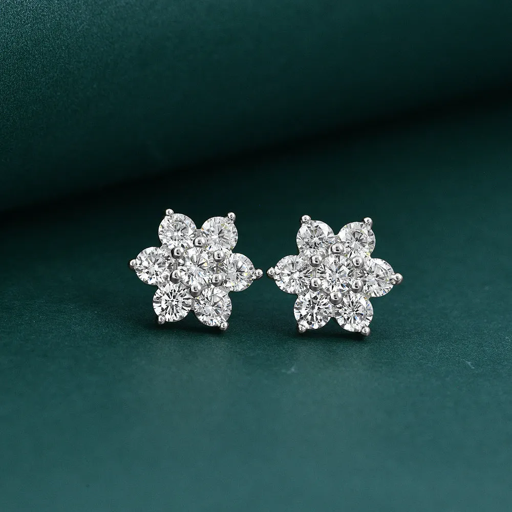 Rosette 1.50tcw Diamond Crystalline Studs