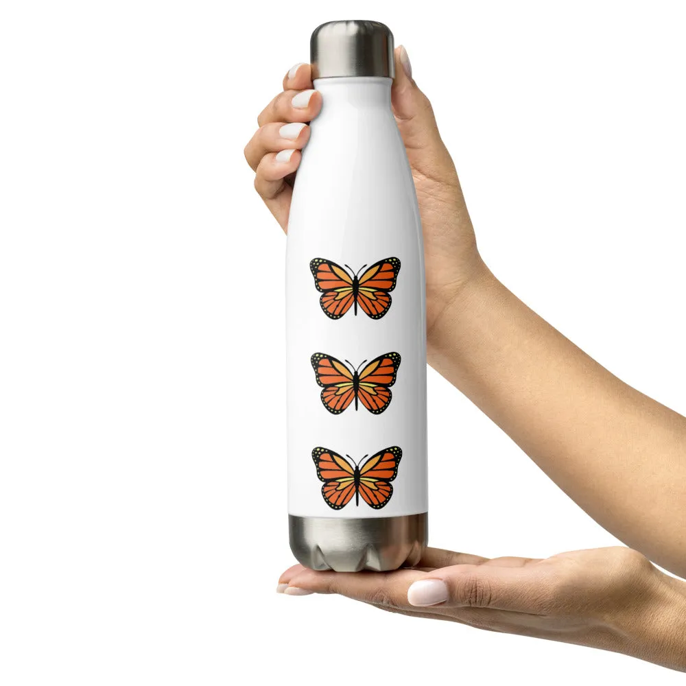 Stainless Steel Butterfly White Water Bottle