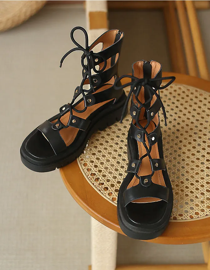 Summer Lace-up Roman Style Vintage Sandals