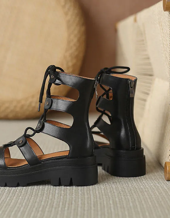 Summer Lace-up Roman Style Vintage Sandals