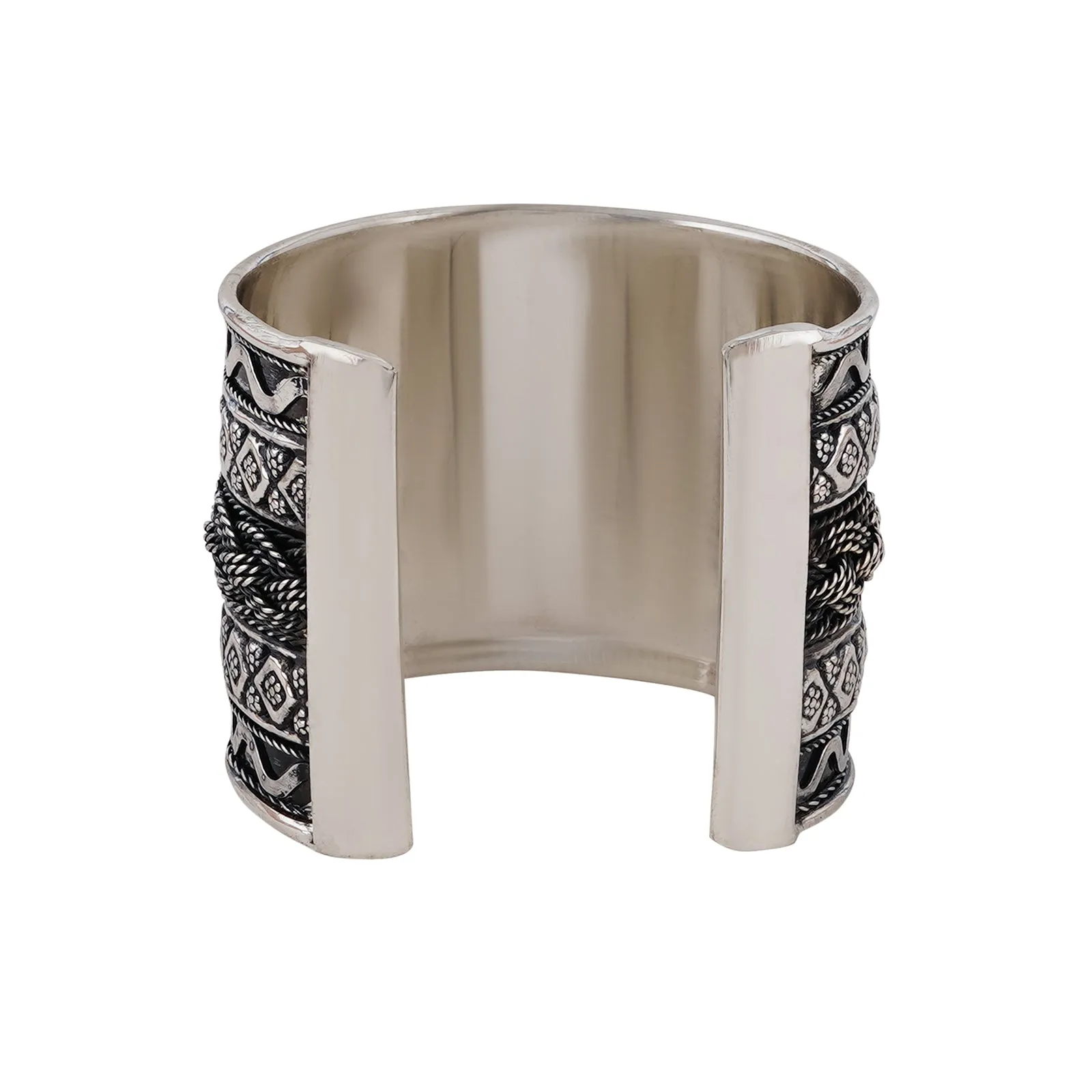 Teejh Diyari Silver Oxidised Cuff Bracelet