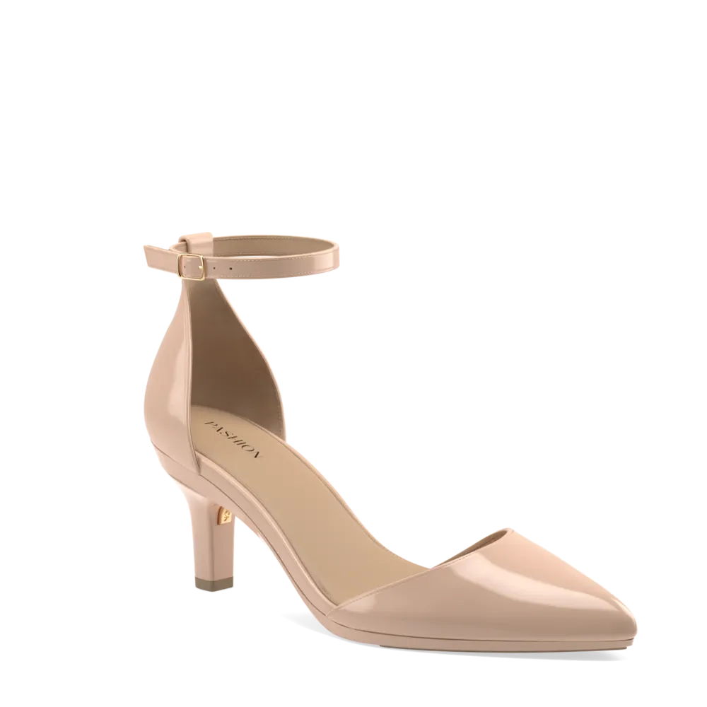 The D'Orsay - Sand Patent   Stiletto Heel Kit 3 Sand - FINAL SALE