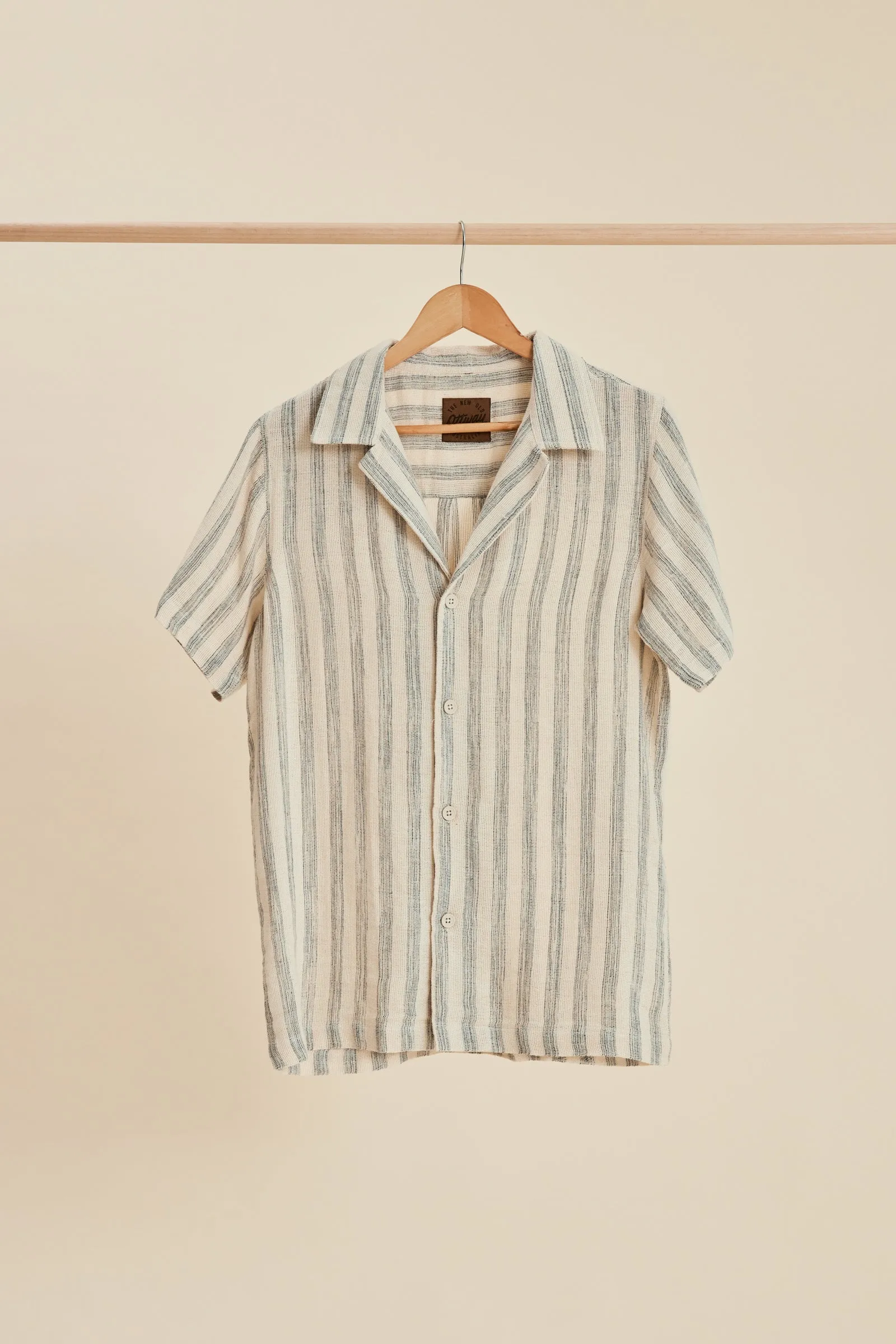 Tosman - Textured Short Sleeve Stripe Shirt