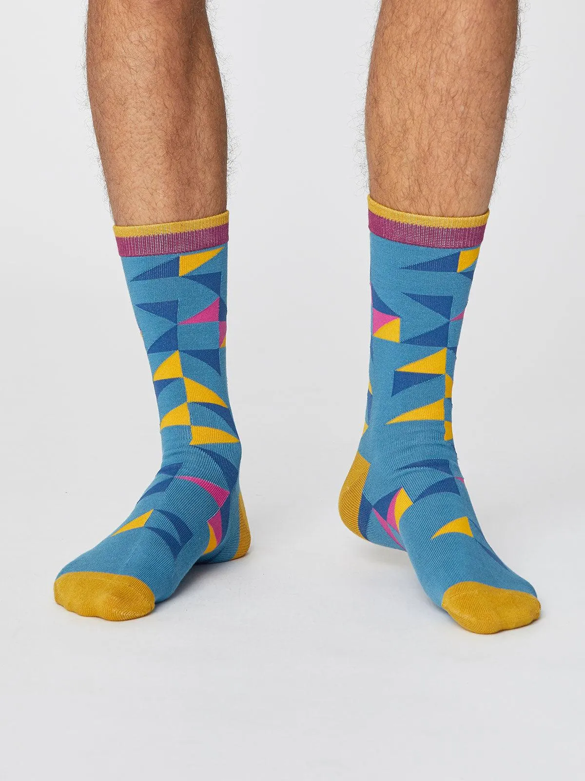 TRIANGLE SOCKS - DUSTY BLUE