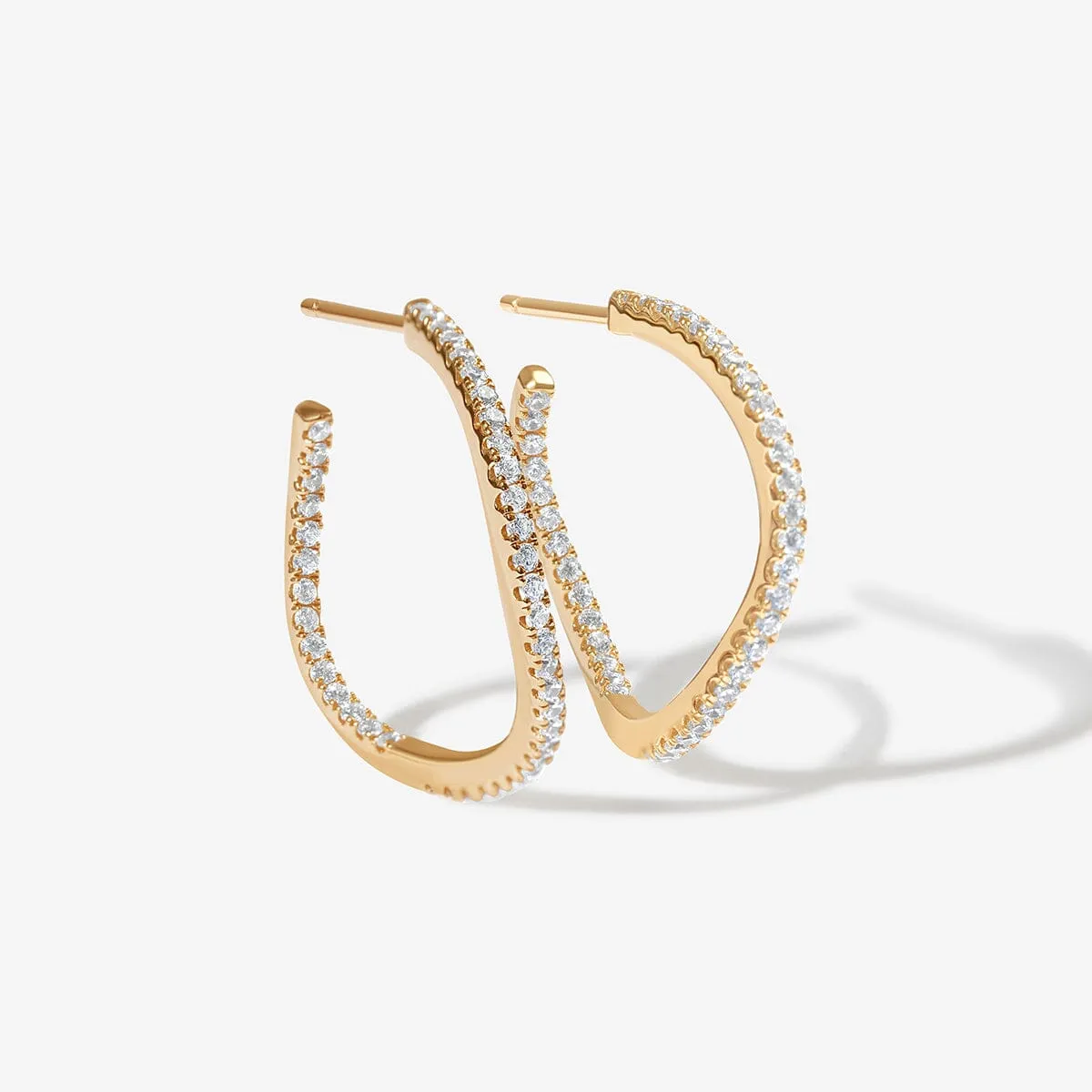 Vanh wave midi hoop earrings