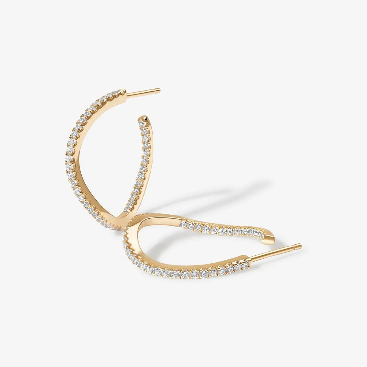 Vanh wave midi hoop earrings