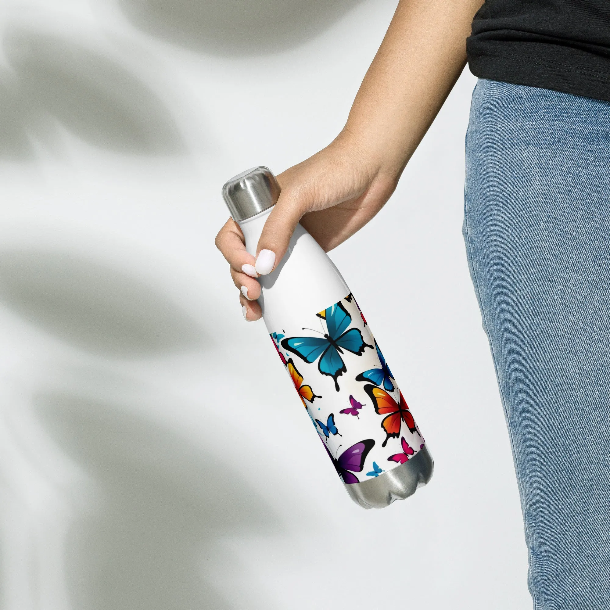 Vibrant Butterfly Stainless Steel Water Bottle - Your Daily Dose of Cheer!