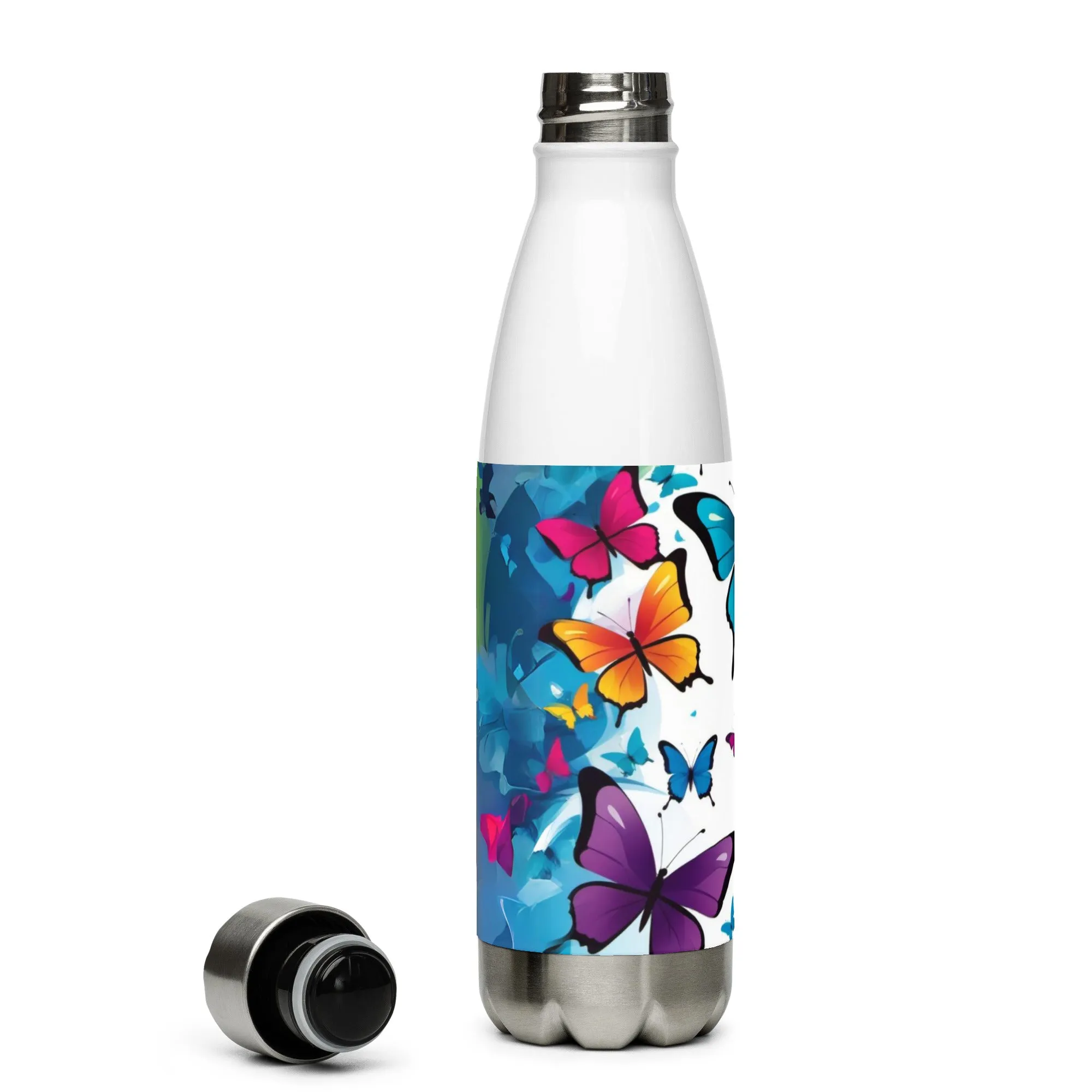 Vibrant Butterfly Stainless Steel Water Bottle - Your Daily Dose of Cheer!