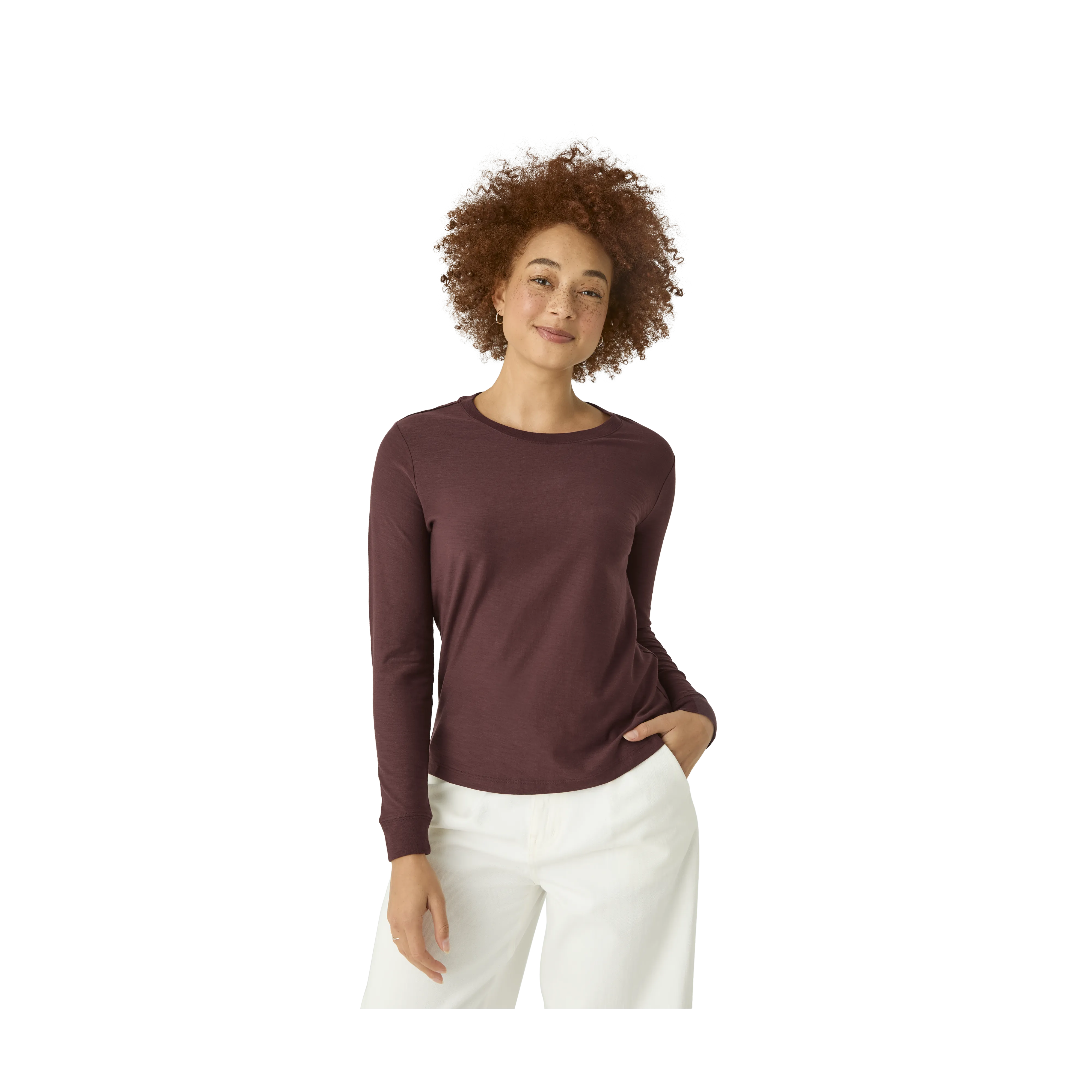 Women's Air Slub Long Sleeve Crew Neck T-Shirt 3-Pack