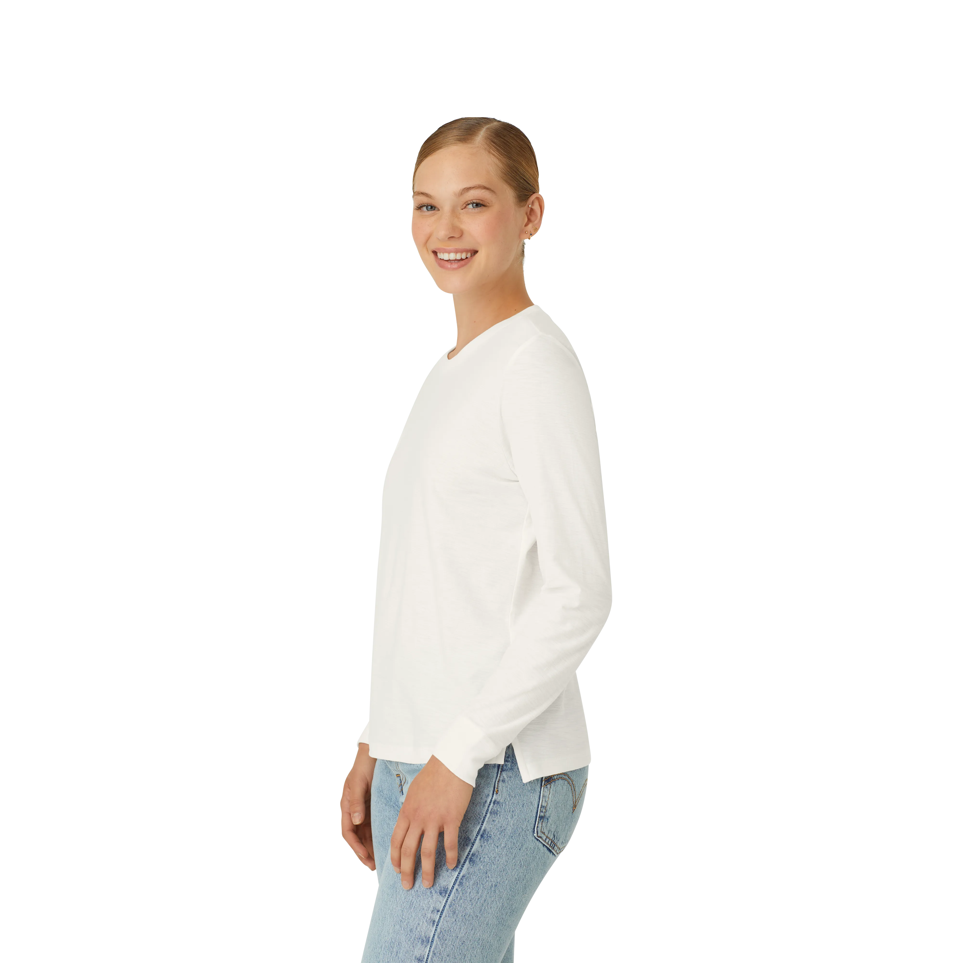 Women's Air Slub Long Sleeve Crew Neck T-Shirt 3-Pack